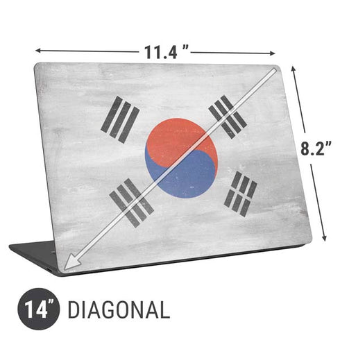 South Korean Flag Distressed Universal Laptop 14in (11.4 x 8.2in) Skin
